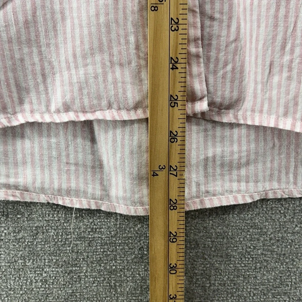 Tommy Bahama Sleeveless Blouse Women Size XL Pink Stripe Linen Summer Beach - Picture 5 of 7